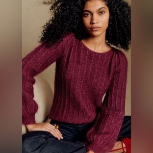 Sezane Aretha Burgundy Sweater
